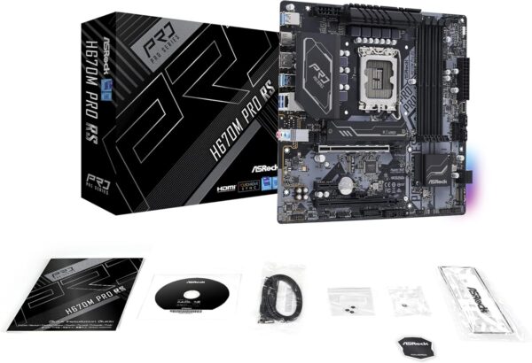 ASROCK H670M PRO RS Socket LGA1700/ Intel H670/ DDR4/ SATA3&USB3.2/ M.2/ Micro ATX Motherboard - For Sale - Price - Image 4