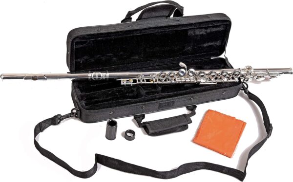 Flute Herche Superior Flute M2 Upgraded! | Professional Grade Musical Instruments for All Levels | SOLID NICKEL-SILVER | Complete Set, Shoulder Carry Case, Cleaning Rod, Tenon protectors, Service Plan - For Sale - Price