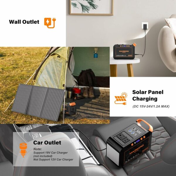 MARBERO Solar Generator 111Wh Portable Power Station with Solar Panel 30W Included Solar Power Bank with AC Outlet 120W Surge for Home Outages Camping Outdoor Adventure Emergency - For Sale - Price - Image 6