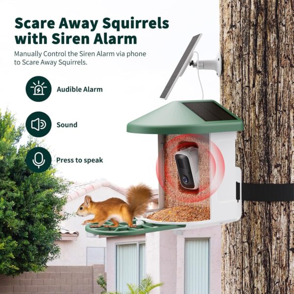 Bird Feeder with Camera with AI Identify Bird Species Solar Panel, Smart Bird House with Cam, Live View, Instant Arrival Alerts, Capture Bird Video, Bird Lover Watching Birds - For Sale - Price - Image 8