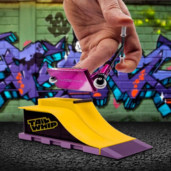 TAILWHIP Finger Scooter Metal, Durable Mini Scooter for incredible Tricks, Compatible with Tech Deck Fingerboards, Bikes & Skate Parks, Improve Hand Motor Skills, Perfect Toy for Kids & Adults, purple - For Sale - Price - Image 3