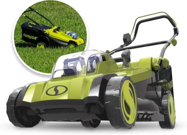 Sun Joe 24V-X2-17LM 48-Volt 17-Inch Mulching Walk-Behind Lawn Mower w/11-Gallon Grass Catcher & 6-Position Height Adjustment, Included, Cordless, Kit (w/ 2x 4.0-Ah Battery and Charger) - For Sale - Price