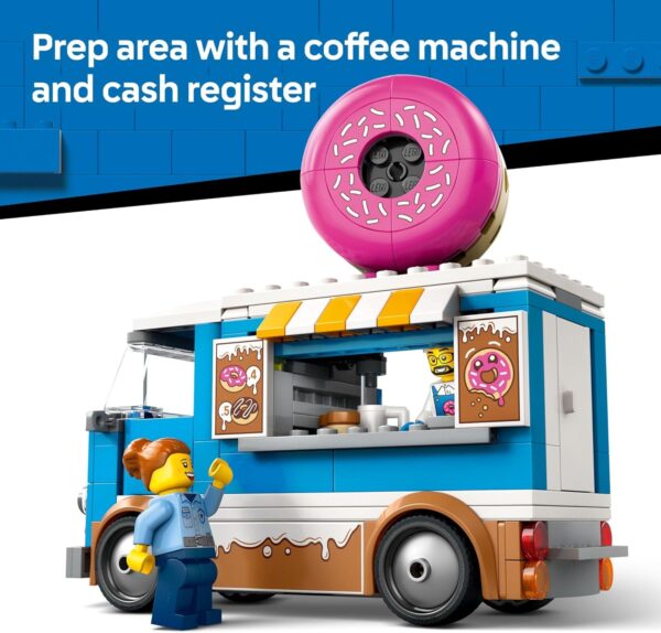 LEGO City Donut Truck Toy - Building Toy for Kids, Boys and Girls, Ages 5+ - Mobile Donut Stand with 2 Minifigures and Other Accessories - Fun Gift Idea for Birthdays and Holidays - 60452 - For Sale - Price - Image 3