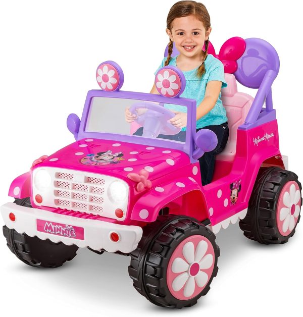 Kid Trax Disney's Minnie Mouse 6V Ride-On Toy, Flower Power 4x4 Battery Powered Outdoor Toy, Kids Ages 3-5 and Up to 60 lbs,Working Headlights, Sounds, Pink Minnie Mouse Ride On, Toddler, Girls, Boys, Price For Sale