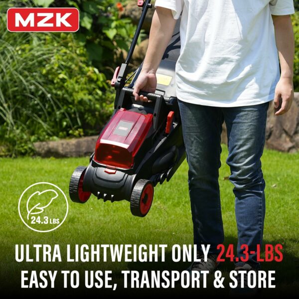 MZK 40V 13”Cordless Electric Lawn Mower,with 4-Position Height Adjustment,Compact and Lightweight Push Battery Powered Lawn Mower (2 * 4AH Batteries) - For Sale - Price - Image 4