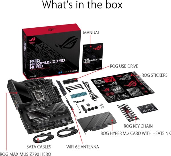 ASUS ROG Maximus Z790 Hero WiFi6E LGA 1700(Intel 14th,13th&12th Gen) ATX gaming motherboard(PCIe 5.0,DDR5,20+1power stages,2.5Gb LAN, Bluetooth V5.2,2x Thunderbolt 4 ports,5xM.2, Thunderbolt 4/USB4 ) - For Sale - Price - Image 6