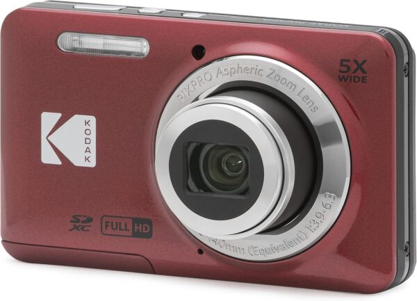 KODAK PIXPRO FZ55-RD 16MP Digital Camera 5X Optical Zoom 28mm Wide Angle 1080P Full HD Video 2.7" LCD Vlogging Camera (Red) Packaging May Vary - For Sale - Price