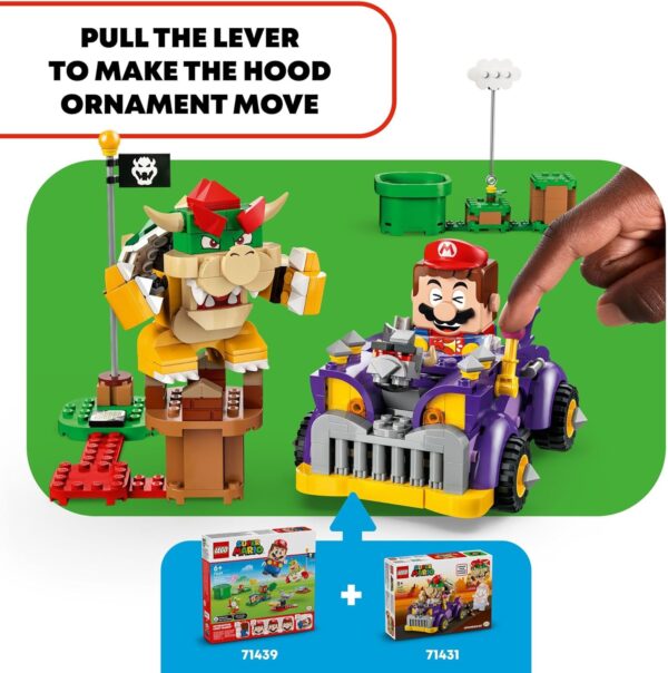 LEGO Super Mario Bowser’s Muscle Car Expansion Set, Collectible Bowser Toy for Kids, Gift for Boys, Girls and Gamers Ages 8 and Up, 71431 - For Sale - Price - Image 4