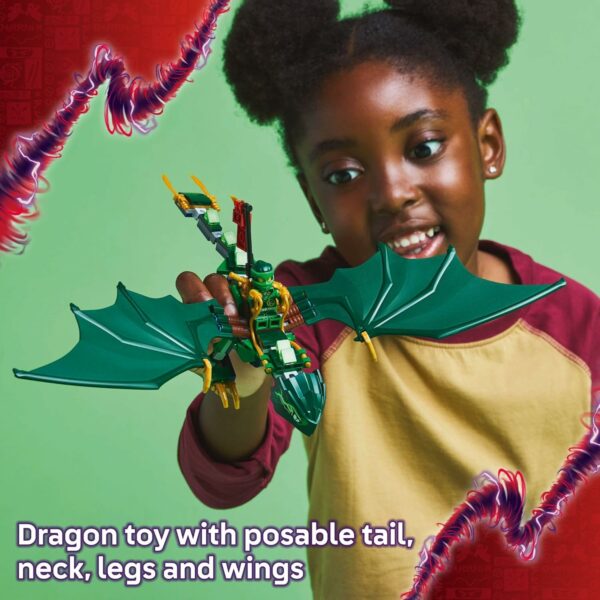 LEGO NINJAGO Lloyd's Green Forest Dragon Toy - Pretend Play Building Toy for Boys and Girls, Ages 6+ - Dragon Figurine with 2 Minifigures for Kids - Gift Idea for Birthdays - 71829 - For Sale - Price - Image 3