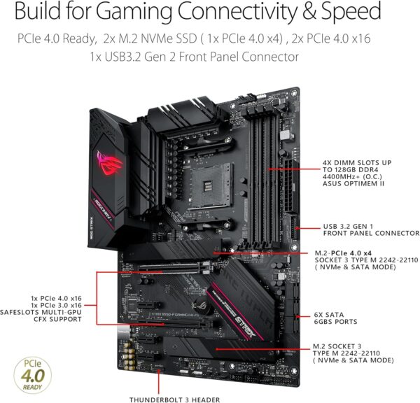 Asus ROG Strix B550-F Gaming WiFi II AMD AM4 (3rd Gen Ryzen) ATX Motherboard (PCIe 4.0,WiFi 6E, 2.5Gb LAN, BIOS Flashback, HDMI 2.1, Addressable Gen 2 RGB Header and Aura Sync) - For Sale - Price - Image 4