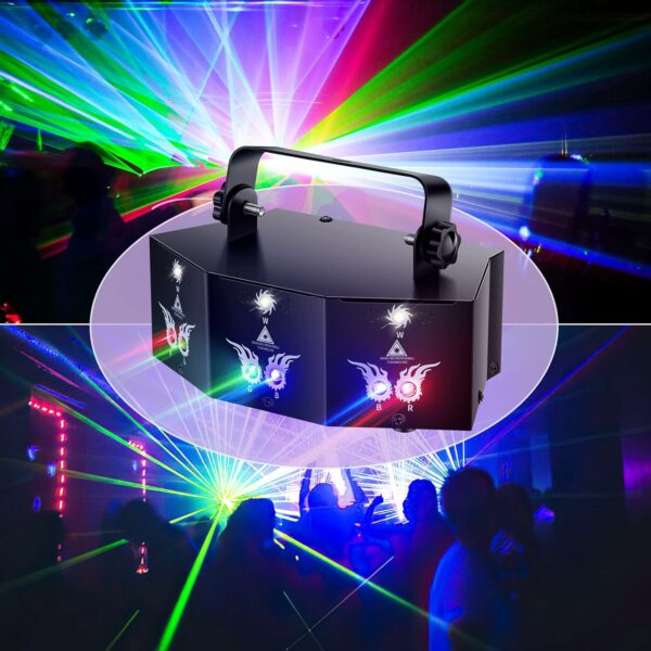 U`King Party Lights DJ Disco Lights,9 Lens Stage Lighting Support DMX512 and Sound Activated with Remote Control Laser Lights for Parties Birthday Wedding Karaoke Bar KTV Club Stage Live Show - For Sale - Price