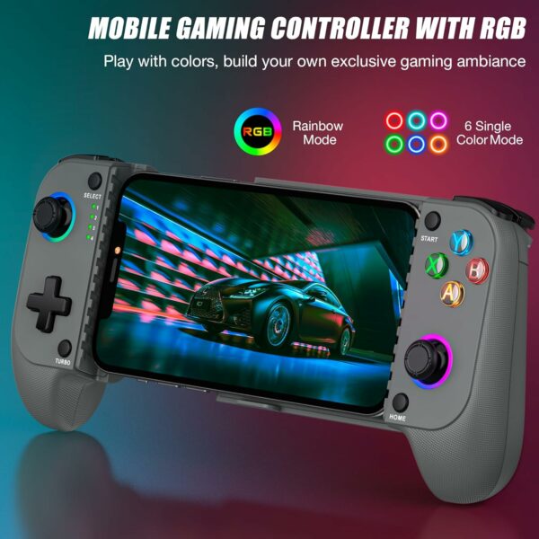 Phone Game Controller for iPhone and Android with RGB, Wireless Mobile Game Controller with Hall Joystick Support Xbox Game Pass, PlayStation, Steam Link, Call of Duty, Roblox & Minecraft ,iOS&Android Gaming Controller PlayStation Consoles - For Sale - Price - Image 4