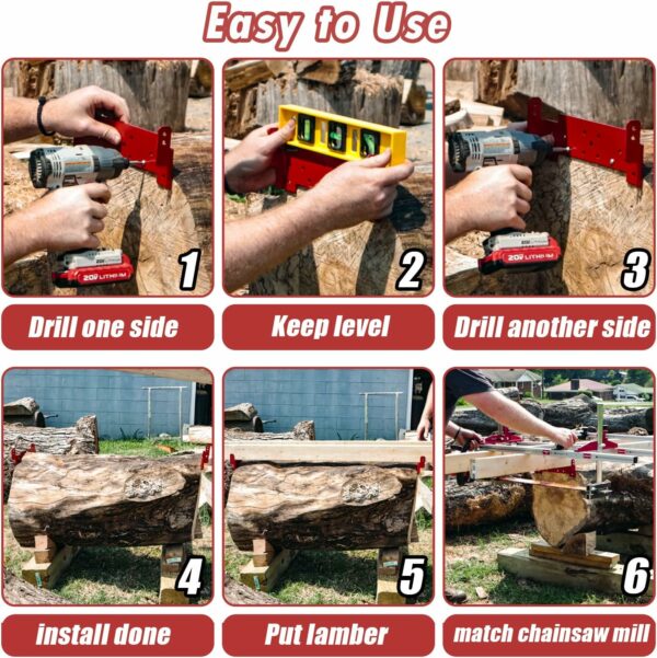 Zozen Chainsaw Mill with Lumber Guide Brackets, Portable Sawmill Kit - Can be Assembled into 3 sizes for Independent Use, Suitable for 14-36" Planking Milling Bar, A Perfect Match Cutting Guide Set. - For Sale - Price - Image 4