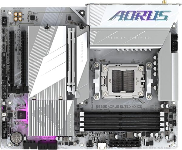 GIGABYTE B650E AORUS Elite X AX ICE AM5 LGA 1718 AMD B650 ATX Motherboard with 5-Year Warranty, DDR5, 3X M.2, PCIe 5.0, USB 3.2 Gen2X2 Type-C, WiFi 6E, 2.5GbE LAN, Q-Flash Plus, EZ-Latch Plus - For Sale - Price - Image 5