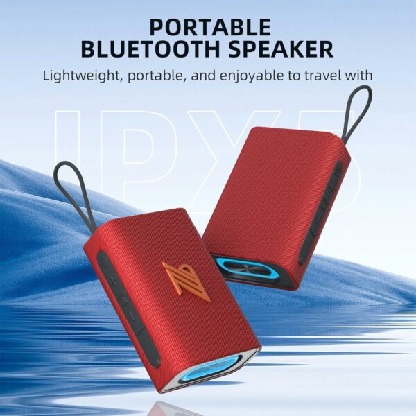 Bluetooth Speaker Small Speakers Clear Loud Stereo Sound TWS Portable Wireless Speaker with Lights IPX5 Waterproof Speakers BT5.3 Long Playtime for Home Party Outdoor Beach Electronic Gadgets (Red) - For Sale - Price - Image 3