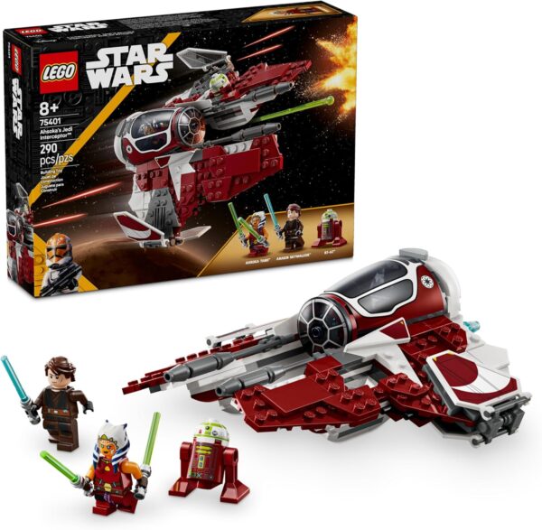 LEGO Star Wars: The Clone Wars Ahsoka's Jedi Interceptor Spaceship Building Toy - Kids Star Wars Toy for Boys and Girls, Ages 8+ - Gift Idea for Birthdays - 75401 - For Sale - Price