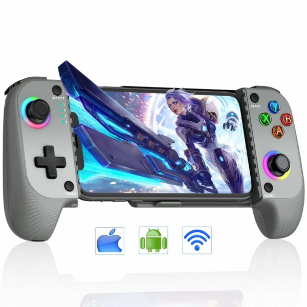 Phone Game Controller for iPhone and Android with RGB, Wireless Mobile Game Controller with Hall Joystick Support Xbox Game Pass, PlayStation, Steam Link, Call of Duty, Roblox & Minecraft ,iOS&Android Gaming Controller PlayStation Consoles - For Sale - Price