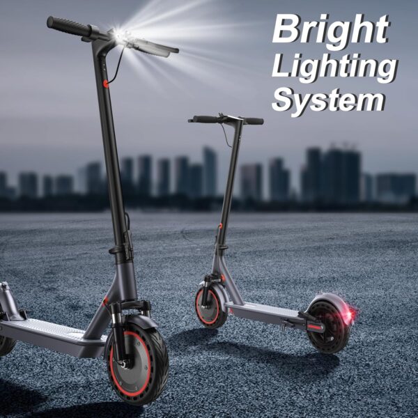 Electric Scooter Adult, Powerful 350W/500W Motor, Max Range 21-27 Miles, Max 19/21 MPH, Dual Braking System, Portable Folding Commuting (10'' Solid Tire-Dual Supension-23Miles) - For Sale - Price - Image 9