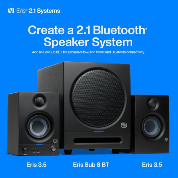 PreSonus Eris 3.5 Studio Monitors, Pair — Powered, Active Monitor Speakers for Near Field Music Production, Desktop Computer, Hi-Fi Audio - For Sale - Price - Image 6