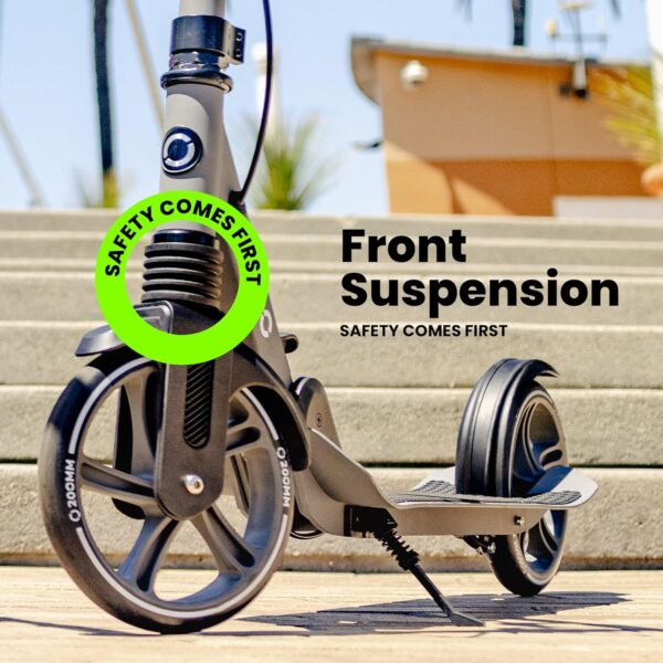 Aero Big Wheel Scooters for Kids Ages 8-12, Teens and Adults. Manual Kick Scooter for Boys and Girls, with Hand Brake, Rubber Mat, Shock Absorption, Foldable and Height Adjustable - For Sale - Price - Image 2