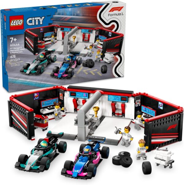 LEGO City F1 Garage & Mercedes-AMG & Alpine Cars Toy - Model Race Car Building Toy and Portable Playset for Kids, Boys and Girls, Ages 7+ - F1 Collectible for Fans - Gift Idea for Birthdays - 60444 - For Sale - Price