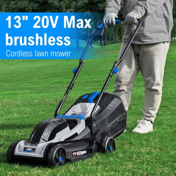 ROYAL GARDEN 13-Inch Brushless Cordless (Push) Lawn Mower 20V Max, 4.0Ah Battery and Charger Included - For Sale - Price - Image 4