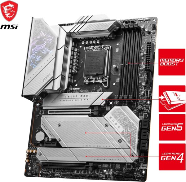 MSI MPG Z790 Edge TI MAX WiFi Gaming Motherboard (Supports 12th/13th Gen Intel Processors, LGA 1700, DDR5, PCIe 5.0, M.2, 2.5Gbps LAN, USB 3.2 Gen2, Wi-Fi 7, ATX) - For Sale - Price - Image 3