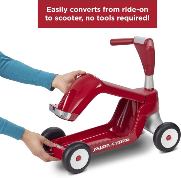 Radio Flyer Scoot 2 Scooter, Toddler Scooter or Ride On, For Kids Ages 1–4 Years, Red Ride On Toy, Large - For Sale - Price - Image 3