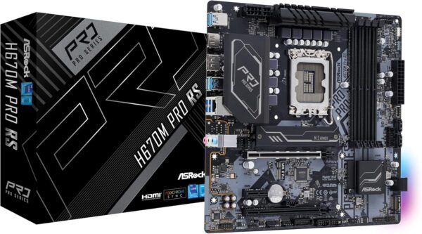 ASROCK H670M PRO RS Socket LGA1700/ Intel H670/ DDR4/ SATA3&USB3.2/ M.2/ Micro ATX Motherboard - For Sale - Price