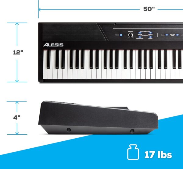 Alesis Recital – 88 Key Digital Piano Keyboard with Semi Weighted Keys, 2x20W Speakers, 5 Voices, Split, Layer and Lesson Mode, FX and Piano Lessons - For Sale - Price - Image 7