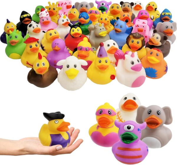 Assorted Rubber Ducks Toy Duckies for Kids and Toddlers, Bath Birthday Baby Showers Classroom, Summer Beach and Pool Activity, 2" Inches (800-Pack), Price For Sale