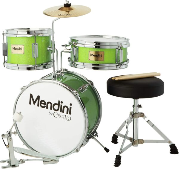 Mendini By Cecilio Kids Drum Set - Junior Kit w/ 4 Drums (Bass, Tom, Snare, Cymbal), Drumsticks, Drum Throne - Beginner Drum Sets & Musical Instruments - For Sale - Price