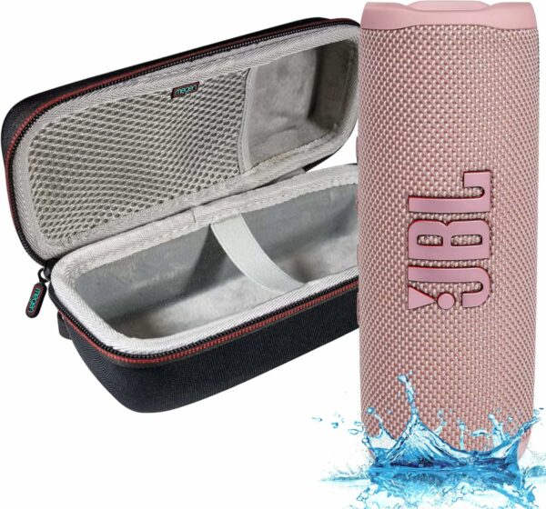 JBL Flip 6 - Waterproof Portable Bluetooth Speaker, Powerful Sound and deep bass, IPX7 Waterproof, 12 Hours of Playtime with Megen Hardshell Case - Pink - For Sale - Price