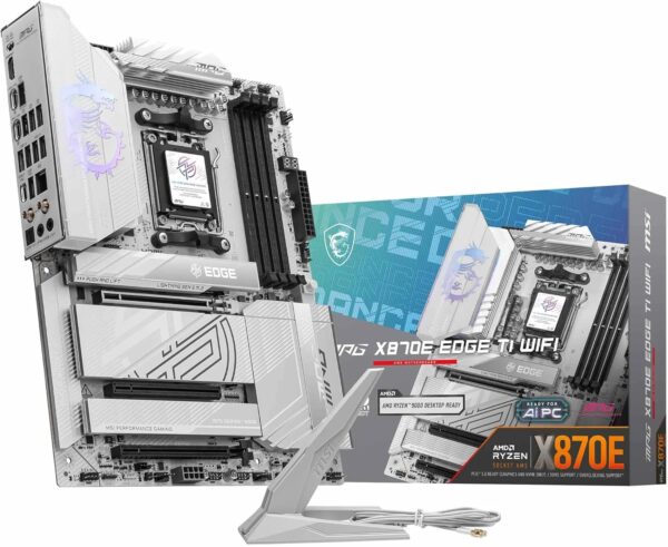 MSI MPG X870E Edge TI WiFi Motherboard, ATX - Supports AMD Ryzen 9000/8000 / 7000 Processors, AM5-80A SPS VRM, DDR5 Memory Boost 8400+MT/s (OC), PCIe 5.0 x16, M.2 Gen5, Wi-Fi 7, 5G LAN - For Sale - Price