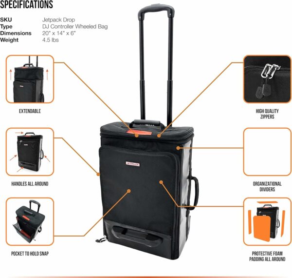 JetPack Drop System (includes Snap backpack Drop Roller bag) for Mobile, DVS, Non DVS, Club Gig Set up. Perfect for DJ Controllers SB, SR, Mixer S11 72, Audio Gear, Travel & More - For Sale - Price - Image 5