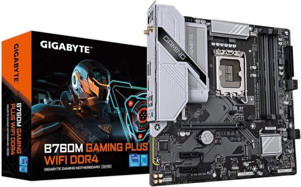 GIGABYTE B760M Gaming Plus WiFi DDR4 LGA 1700 Intel B760 M-ATX Motherboard with DDR4, 2* M.2, PCIe 4.0, Front USB 3.2 Gen 1 Type-C, WiFi 6 GbE LAN, Q-Flash Plus, PCIe EZ-Latch - For Sale - Price