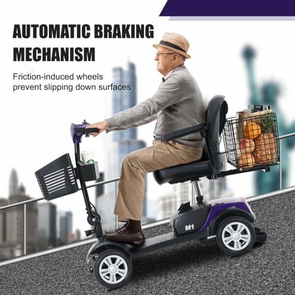 Metro Mobility Scooters, Electric 4-Wheel Scooter for Seniors, Adults, Purple, Modern Style, Up to 300 lbs, 4.97 mph, 10 Miles Range, Folding for Travel - For Sale - Price - Image 5