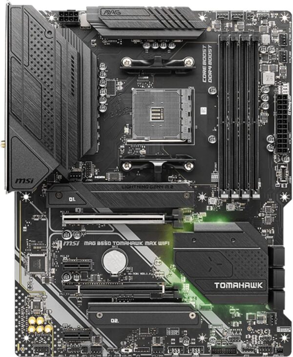 MSI MAG B550 Tomahawk MAX WiFi Gaming Motherboard (AMD Ryzen 5000 Series, AM4, DDR4, PCIe 4.0, SATA 6Gb/s, M.2, USB 3.2 Gen 2, HDMI/DP, Wi-Fi 6E, Bluetooth 5.2, 2.5Gbps LAN, ATX) - For Sale - Price - Image 2