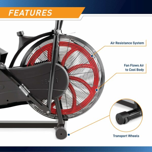 Marcy Air-Resistance Exercise Fan Bike With Dual Acction Handlebars - For Sale - Price - Image 6