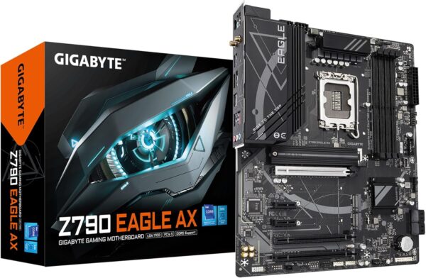 GIGABYTE Z790 Eagle AX LGA 1700 Intel Z790 ATX Motherboard with DDR5, M.2, PCIe 5.0, USB 3.2 Gen2X2 Type-C, Intel Wi-Fi 6E, 2.5GbE LAN, Q-Flash Plus, EZ-Latch - For Sale - Price