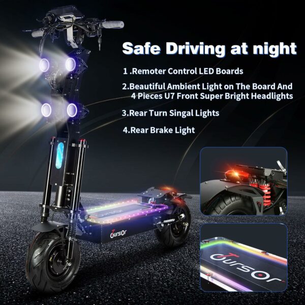 Electric Scooter Adult, Dual Drive 60V 8000W Motor Up to 65 MPH and 70 Miles Range，13" All Terrain Fat Tires Electric Scooter for Adults with Detachable Seat. - For Sale - Price - Image 7