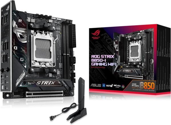 ASUS ROG Strix B850-I Gaming WiFi AMD AM5 B850 Mini-ITX mITX Motherboard 10+2+1 Stages, DDR5, 2.5G LAN, WiFi 7, 2X M.2, PCIe® 5.0 x16, USB 20Gbps Type-C®, AI Overclocking, AI Networking II, Aura Sync - For Sale - Price