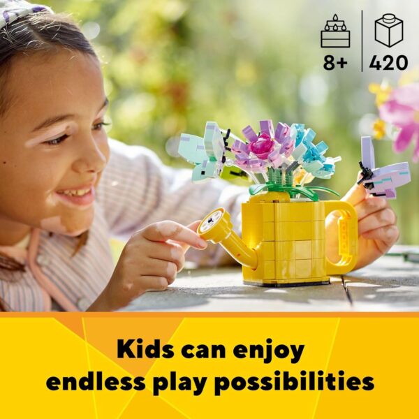 LEGO Creator 3 in 1 Flowers in Watering Can Building Toy Set - Fun, Creative Activity for Kids, Girls and Boys, Ages 8+ - Options to Build Rain Boots or Birds - 31149 - For Sale - Price - Image 3