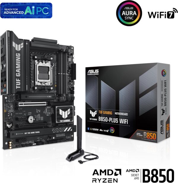 ASUS TUF Gaming B850-PLUS WiFi AMD AM5 B850 ATX Motherboard, 14+2+1 80A Stages, AI Ready, DDR5, PCIe 5.0, 3X M.2, Wi-Fi 7, 2.5Gb LAN, DisplayPort, HDMI™, USB 10Gbps & 20Gbps Type-C®, BIOS Flashback™ - For Sale - Price - Image 7