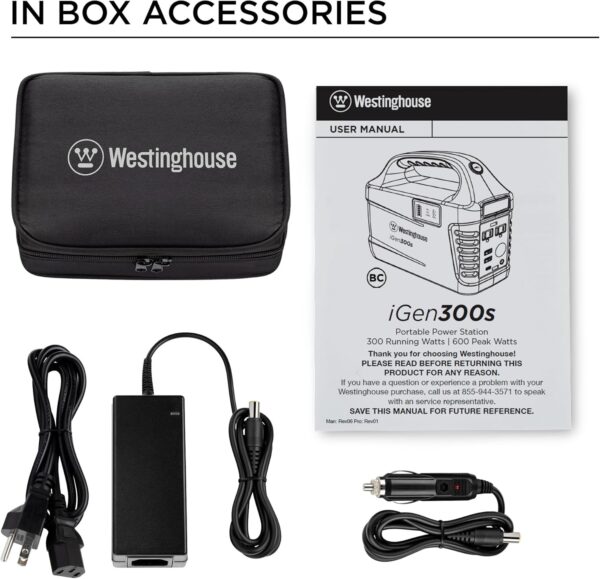 Westinghouse 296Wh 600 Peak Watt Portable Power Station and Solar Generator, Pure Sine Wave AC Outlet, Backup Lithium Battery for Camping, Home, Travel, Indoor/Outdoor Use (Solar Panel Not Included) For Sale - Price - Image 2