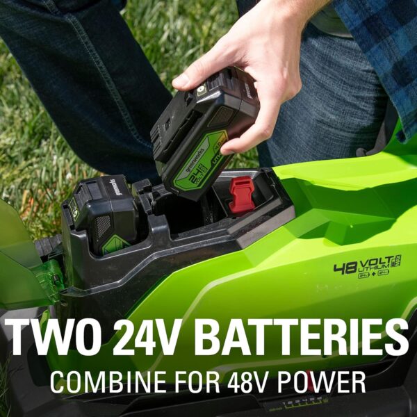 Greenworks 48V (2 x 24V) 17" Cordless (Push) Lawn Mower (125+ Compatible Tools), (2) 4.0Ah Batteries and Dual Port Rapid Charger Included - For Sale - Price - Image 5