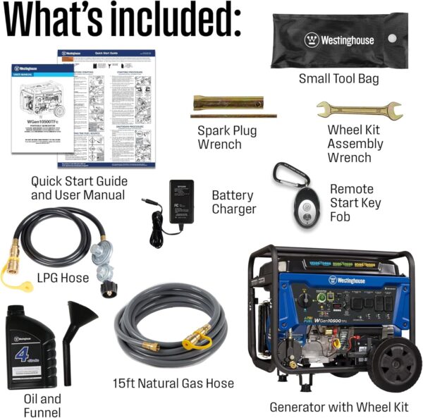 Westinghouse Outdoor Power Equipment 13500 Peak Watt Tri-Fuel Home Backup Portable Generator, Remote Electric Start, Transfer Switch Ready, Gas, Propane, and Natural Gas Powered For Sale - Price - Image 2