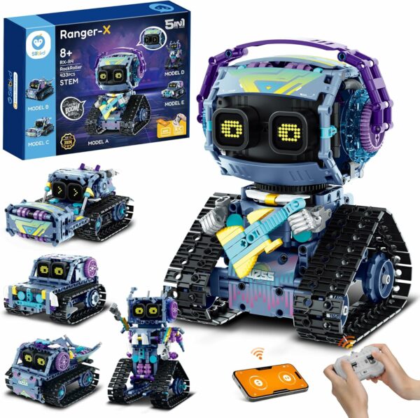 Sillbird Robot Building Kit with Remote Control STEM Gifts for Kids Boys Ages 8-12, Coding Robotic Technic Creative Toys for Birthday - Build 5in1 Model with 433 Pieces - For Sale - Price