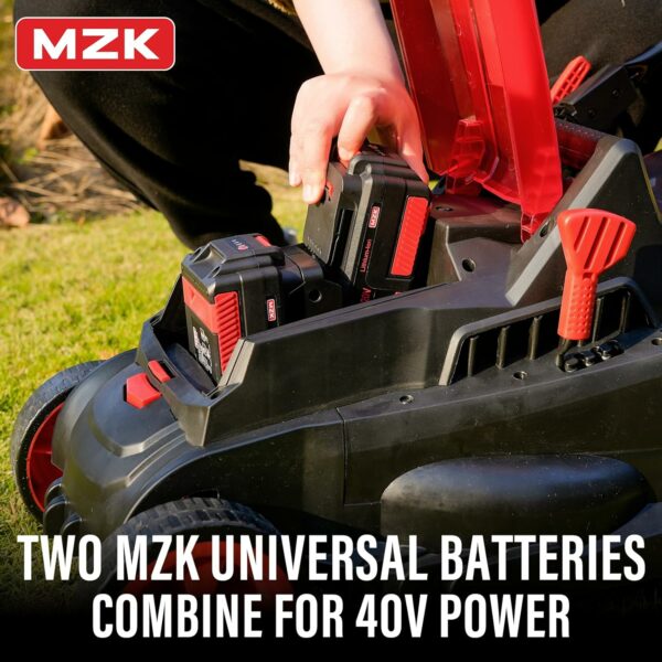 MZK 40V 13”Cordless Electric Lawn Mower,with 4-Position Height Adjustment,Compact and Lightweight Push Battery Powered Lawn Mower (2 * 4AH Batteries) - For Sale - Price - Image 3