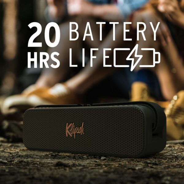 Klipsch The Detroit Portable Bluetooth Speaker with Dual 1" tweeters and 3" woofers, IP67 dust and Waterproof Rating, 20 Hours of Playtime for a Premium Live Concert Experience - For Sale - Price - Image 5